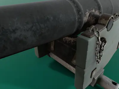 Old Cannon 3D Model  Low-poly 3D model
