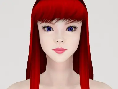 T pose rigged model of little mermaid  3D model