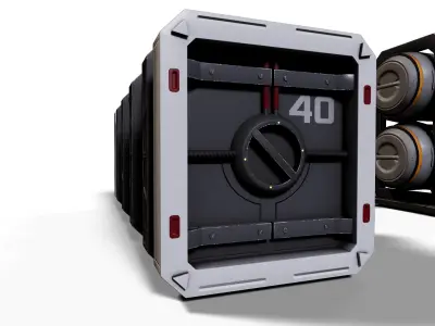 Sci-Fi Container and Energy Tank Low-poly 3D model