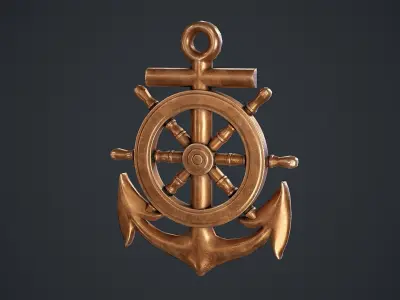 Sailor Badge Low-poly 3D model