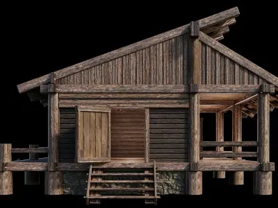 Medieval Houses 15 - 4K Textures Game Ready Low-poly 3D model