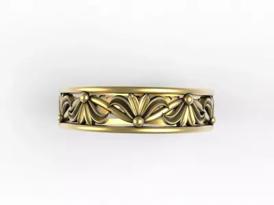Antique Floral Wedding Band 3D print model