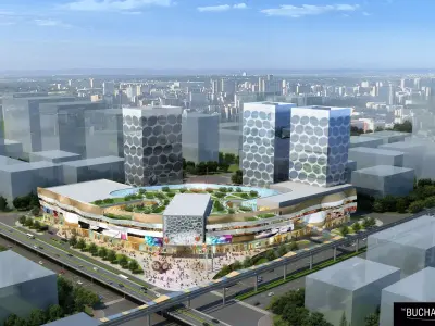 3Dmax fashion city commercial square building 127 3D model