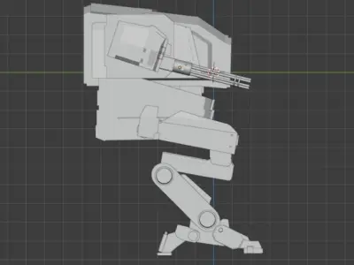 Low poly  military robot Low-poly 3D model