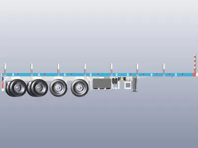 EXTENDED SEMI TRAILER 3D model