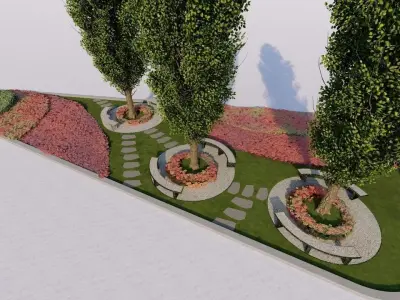 park-public park-Private Park Landscape 3D model