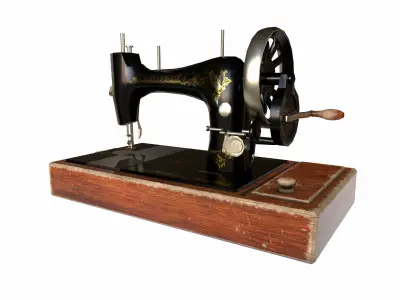 Old Singer Sewing Machine Low-poly 3D model