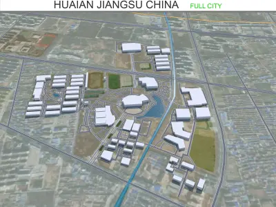 Huaian Jiangsu China 50km Free low-poly 3D model