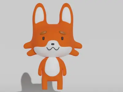 Fox low poly 3D model Free low-poly 3D model