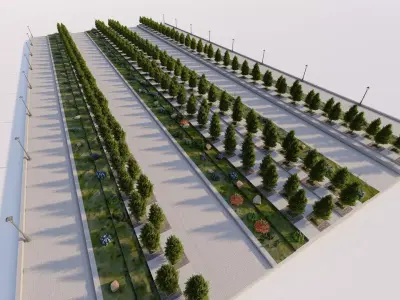 park-public bolvar-Private Landscape 3D model