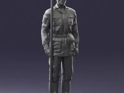 000113 Soviet Soldier in Field Uniform 0116 3D model
