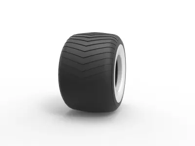 Monster Jam Whitewall tire Scale 1 to 25 3D print model
