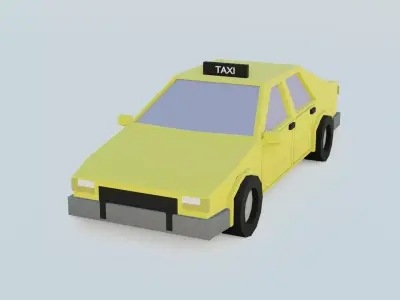 taxi low poly Free 3D model