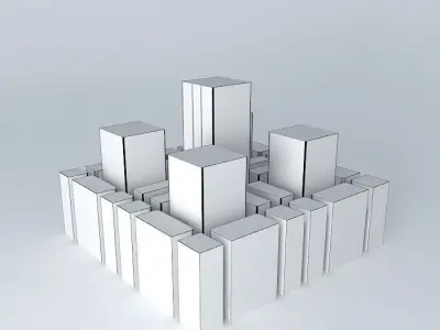 Cityscape 2 block of bricks 3D model