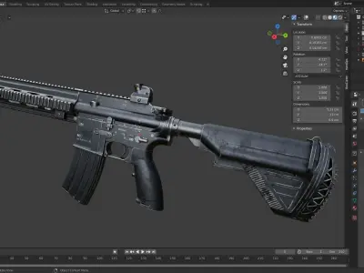 HK 416 RIFLE Low-poly 3D model