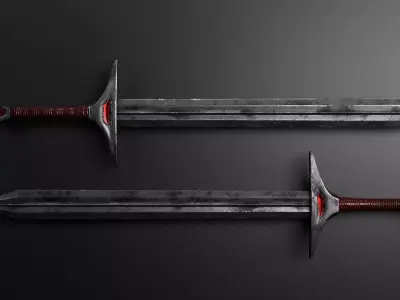Medieval sword Low-poly 3D model shop