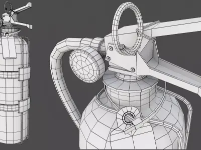 fire extinguisher game and vr Low-poly 3D model
