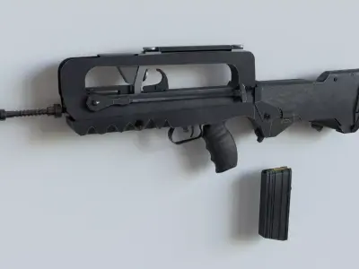Low poly Famas F1 Low-poly 3D model