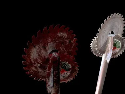 Saw mace 2 textures Low-poly 3D model