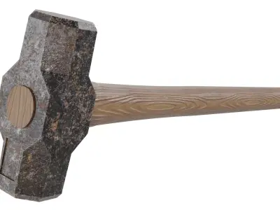 Mallet Sledge Hammer Low-poly 3D model