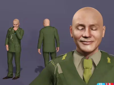 Realistic Eastern Military Officer Character Chiang Kai-shek 3D model