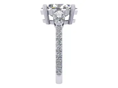 3carat Oval And Pear Stone Engagement Ring 3D print model purchase