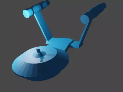Blue ship 3D model