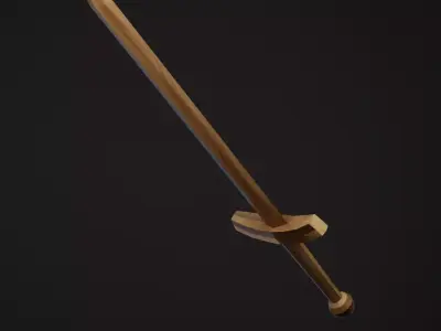 Low Poly Wooden Sword Free low-poly 3D model
