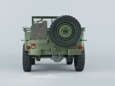 Willys MB Military Jeep High Detail 3D Model  3D model