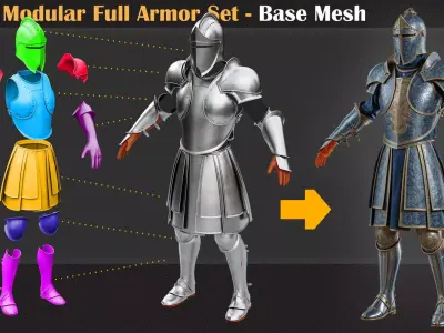 320 Modular Full Armor Set - Base Mesh - VOL 31   3D model