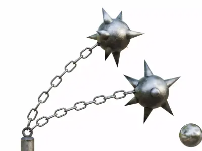 Medival Two Ball Flail Low-poly 3D model