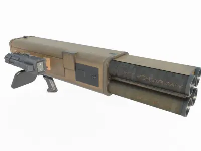 Future sci-fi weapon rocket launcher 3D model