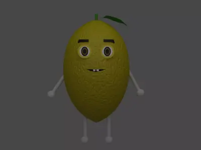 Lemon Robot Low-poly 3D model