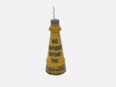Beach Buoy  Low-poly 3D model