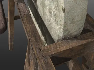 Historical Grindstone Low-poly 3D model