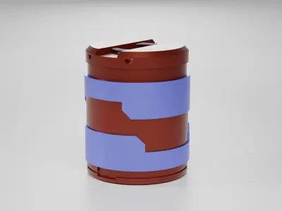 Futuristic Sci-Fi Cylinder Container High-Detail 3D Model 3D model