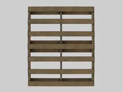 WoodenPalleteOld wooden shelf with shelves Low-poly 3D model