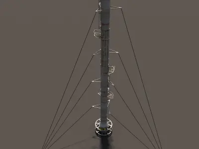 Chimney Factory Low Poly 3d Model Low-poly 3D model