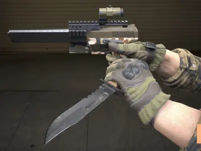 FPS Animations Pistol And Knife Low-poly 3D model