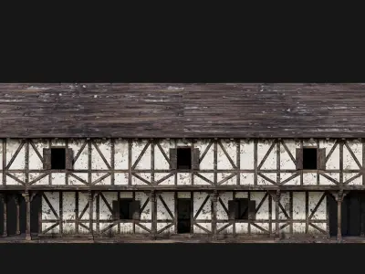 Old Medieval House Building 4K Textures GameReady 193 Low-poly 3D model
