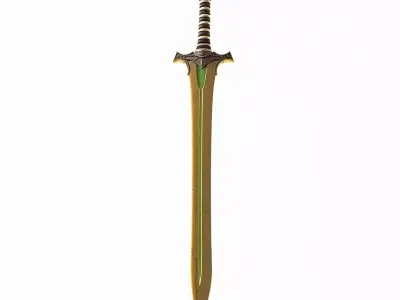 Fantasy Magic Sword Game Asset Low-poly 3D model