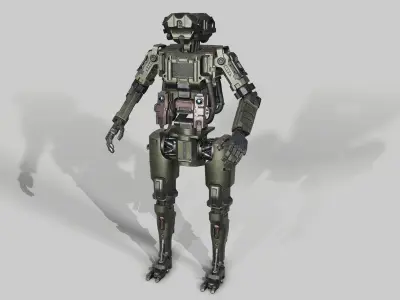 Police Cyborg Robot Low-poly 3D model Low-poly 3D model