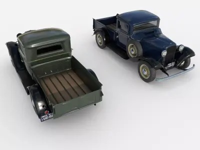1932 Ford Model 18 pickup Low-poly 3D model