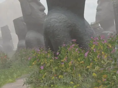 Moai Stone Circle Pathway 3D model