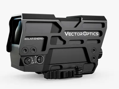 Solar Power Red Dot Sight - 002 Low-poly 3D model