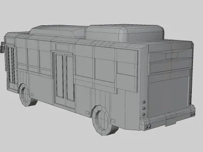 NGV Air-Condition Thai bus Low poly Low-poly 3D model