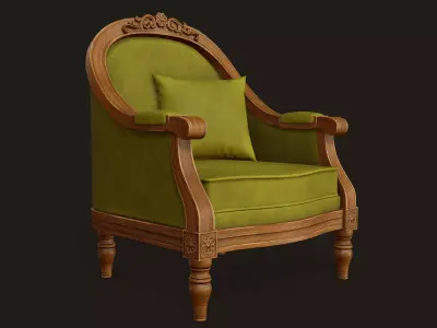 Vintage Armchair - PBR Game Ready Low-poly 3D model