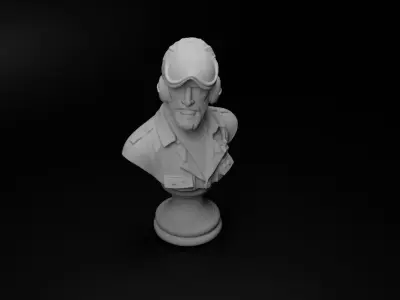 Air Force Pilot Bust Chess 3D print model purchase