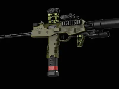 Brugger Thomet MP9 V2 Low-poly 3D model