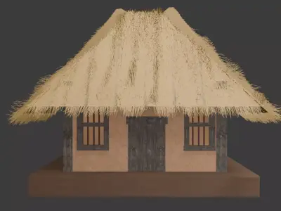 Indian Medieval Hut Low Poly 3D Model Low-poly 3D model